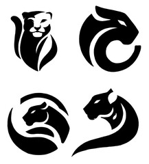 drawing black panther illustrations design for template.