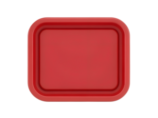 Empty red plastic tray. Isolated. Transparent background. 3d illustration.