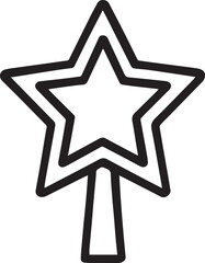 A simple, elegant line art of a star, perfect for adding a touch of festive cheer to any design.