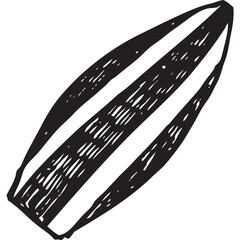 Isolated Hand Drawn Illustration of a Stylized Seed or Pod with Diagonal Stripes on a Transparent Background