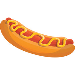 Isolated Hot Dog With Mustard On Transparent Background A Delicious Fast Food Classic American Cuisine