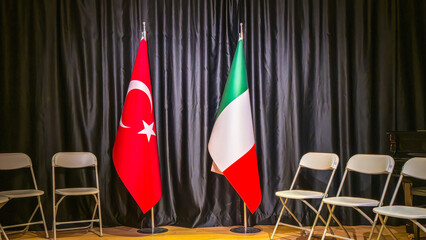 Turkey Italy Flags on Stage