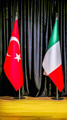 Turkey Italy Flags on Stage