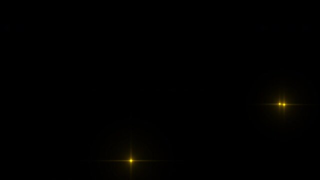 golden yellow star lights transparent background alpha loop