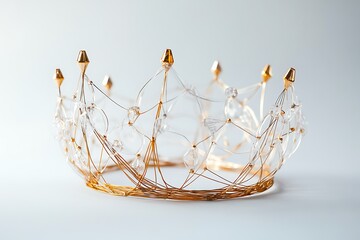 A modern festive crown featuring smooth metal construction and illuminated LED details.
