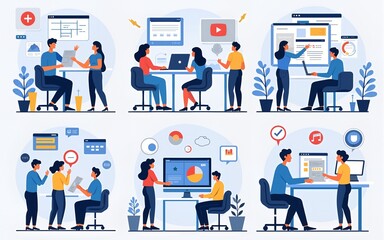 Mega Collection of business concept flat vector illustration. Set of landing page design templates, can use for web banner, infographics, landing page, web template. High quality