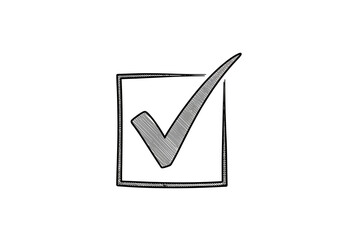 Check mark in a box symbolizing completion and validation.