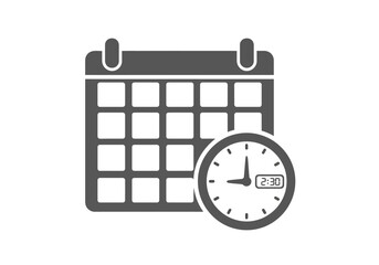 Calendar and clock icon representing time management and scheduling concepts.