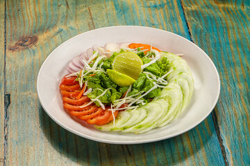 Fresh vegan Green salad with vegetables