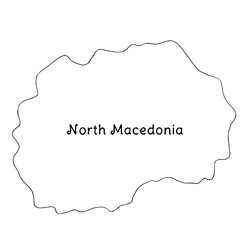 North Macedonia continuous line map. line art of North Macedonia map. single outline vector illustration