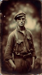 Old portrait of a militiaman