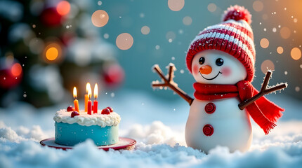 snowman with candle