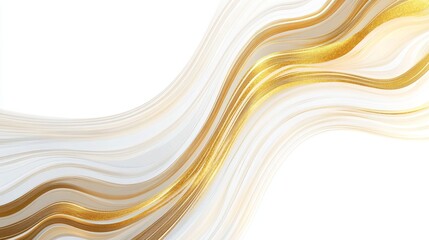 Elegant White and Gold Fluid Abstract Background with Modern Waves and Luxurious Metallic Texture