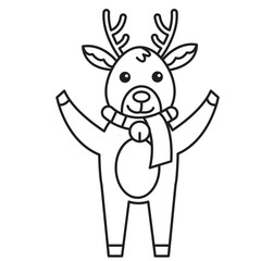 Reindeer Gift Coloring Page
