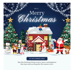 merry christmas vector | festive holiday greeting design