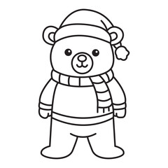 Winter Bear Coloring Page