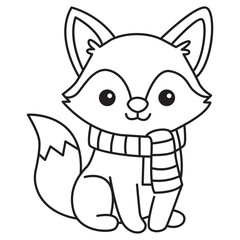 Winter Fox Coloring Page