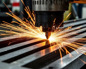 Laser cutting of sheet metal with sparks