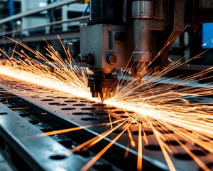Laser cutting of sheet metal with sparks
