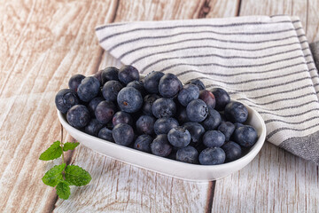 Raw ripe sweet and juicy blueberry