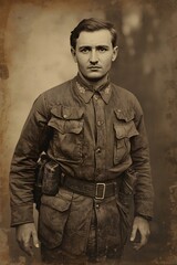 Old portrait of a militiaman