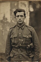 Old portrait of a militiaman