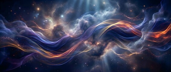 Abstract Cosmic Energy Waves in Deep Space – Colorful Sci-Fi Motion Background