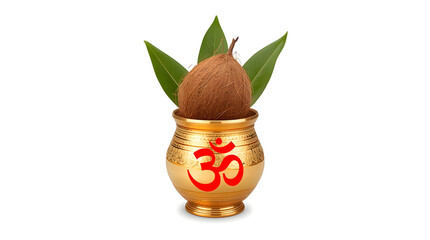 Kasar Ghot decorated with coconut and green leaves