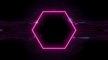 Synthwave Neon Cyberpunk Banner - Glowing Energy Core with Particles