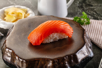 Japanese cuisine - sushi with salmon