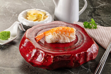 Japanese cuisine - sushi with prawn