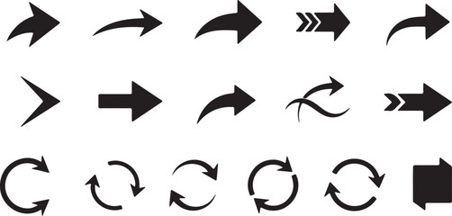 Hand drawn arrows scribbles and shapes collection on transparent background silhouette