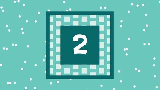 Day 1-5 Advent Calendar Opening Zoom Reveal Transition to Green Screen Chroma key Background Graphic Animation - 4K Horizontal Video 4 seconds 