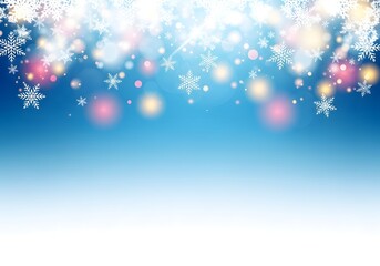 Winter wonderland background with falling snowflakes and soft blue gradient for festive holiday, Christmas, or New Year designs