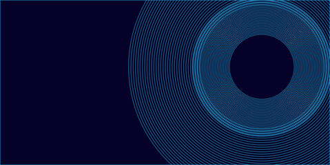 Modern dark blue abstract horizontal banner background with glowing geometric lines. Shiny blue diagonal rounded lines pattern. Futuristic concept. Suit for cover liquid wave eps 10.