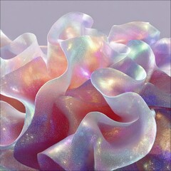 Iridescent folds, soft fabric with luminous shimmer