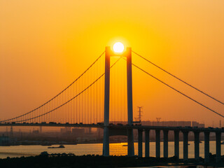 Obraz premium Nansha bridge in Guangzhou city, China