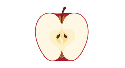 Crisp half of a red apple revealing its core and seeds, symbolizing fresh fruit, healthy eating, and natural goodness.