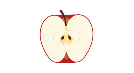 Crisp half of a red apple revealing its core and seeds, symbolizing fresh fruit, healthy eating, and natural goodness.