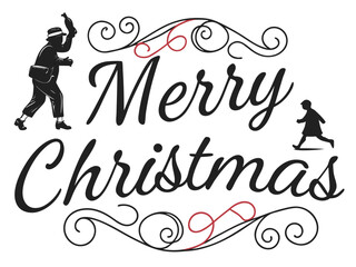 Vintage Holiday Greeting Card Typography