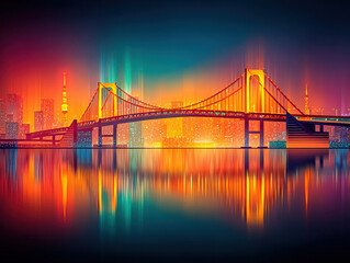 Obraz premium Tokyo skyline night lights