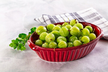 Ripe sweet juicy green gooseberry