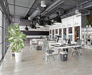 modern cozy loft office
