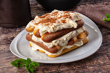 Delicous Tiramisu cake with cream