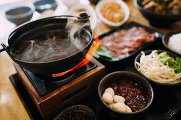 Thai-Japanese Fusion: Boat Noodle Nabe Hot Pot - Tabletop Cooking Scene