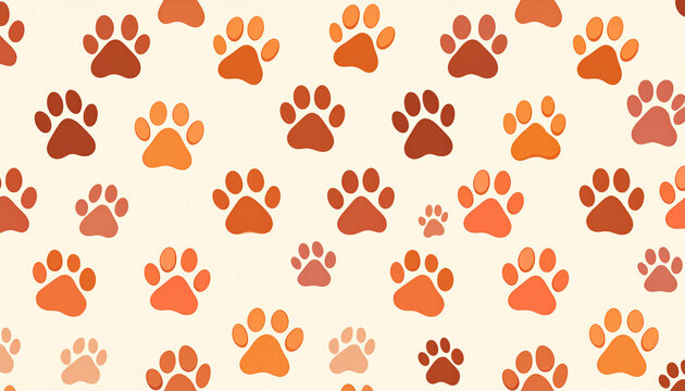 Dog and Cat paw seamless pattern vector doodle abstract animal footprint background colors playful decorative illustration texture for textile fabric wallpaper stationery packaging design children pet