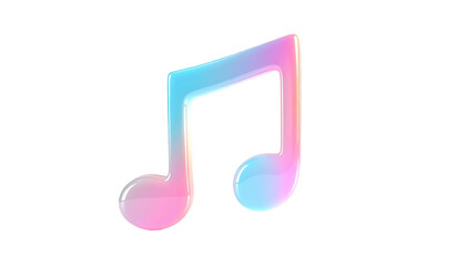 A glowing, colorful musical note icon on a black background