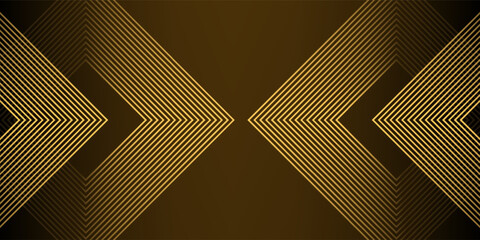 dynamic golden arc line technology design concept on black background