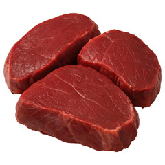 Obraz premium Raw caribou steaks fresh red meat cut for cooking with natural texture and rich color, perfect for gourmet meals