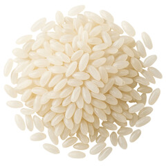 Raw rice grain close up with detailed texture and natural white color, simple composition showing fresh uncooked rice pile